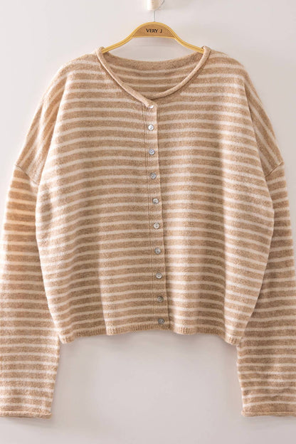 Becky Button Stripe Sweater