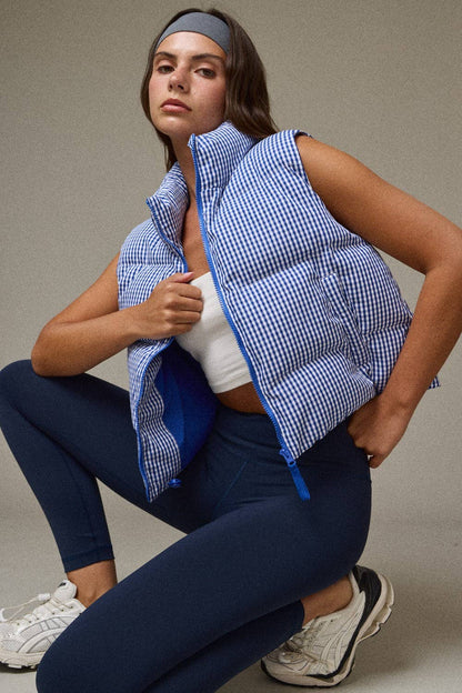 Gingham Puffer Vest