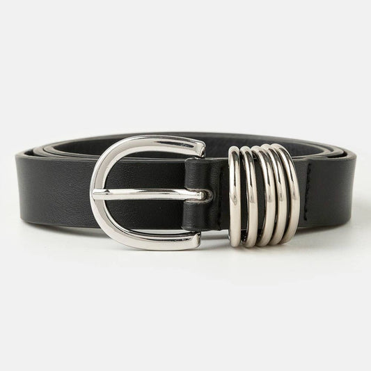 Multi Ring Leather Belt