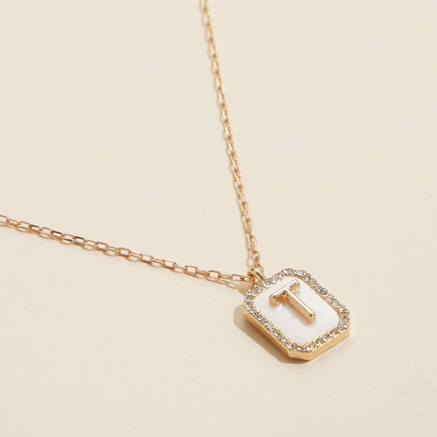 Initial Shell Charm Necklace Assorted