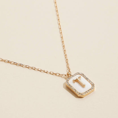 Initial Shell Charm Necklace Assorted