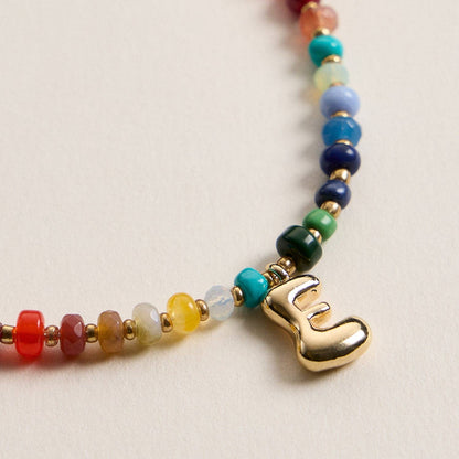 Vibrant Beaded Necklaces with Gold Initial Charm