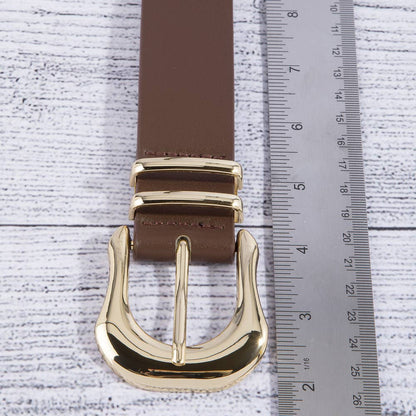 Wide Pu Belt With Organic Asymmetric Buckle