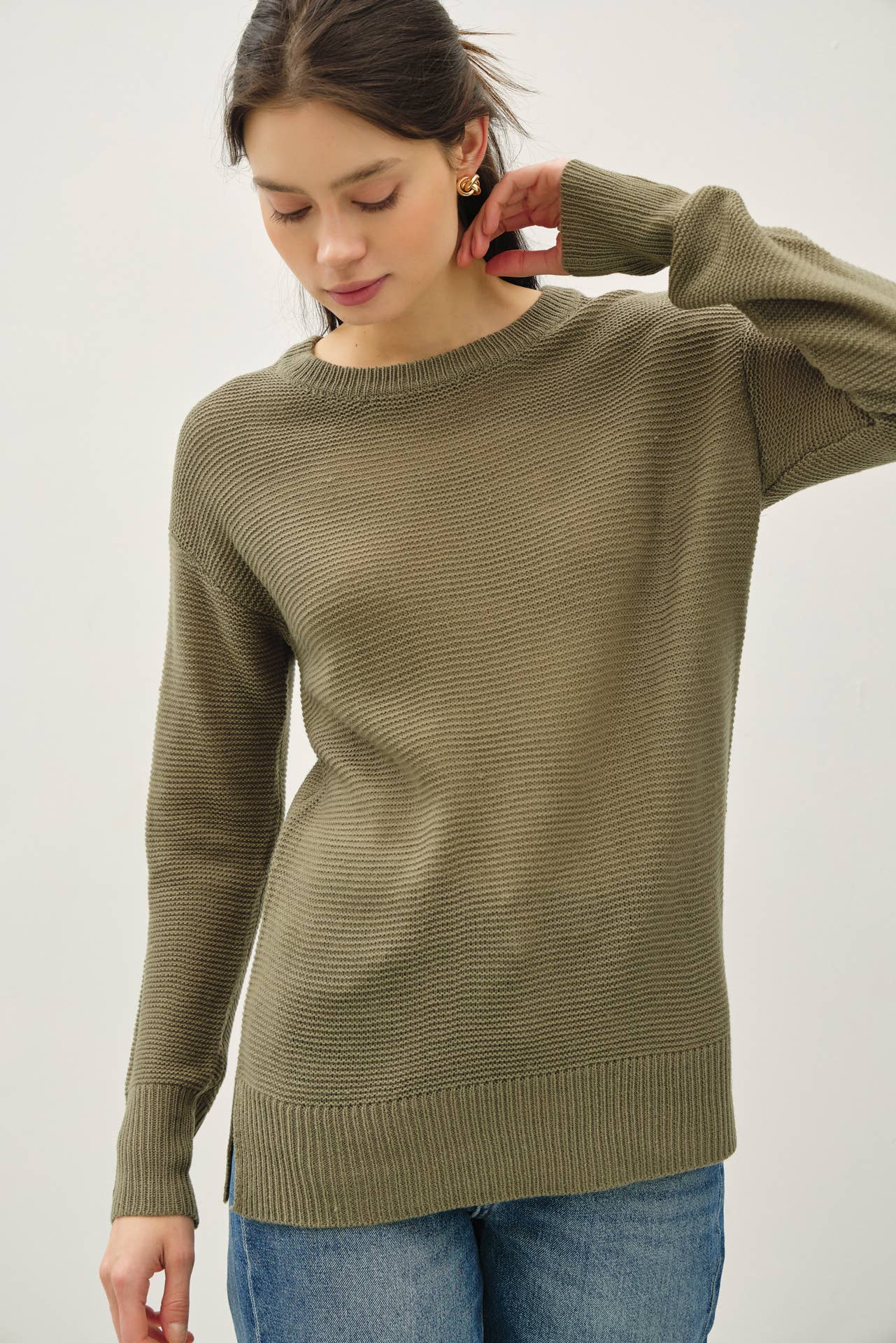 Round Neck Boyfriend Fit Sweater