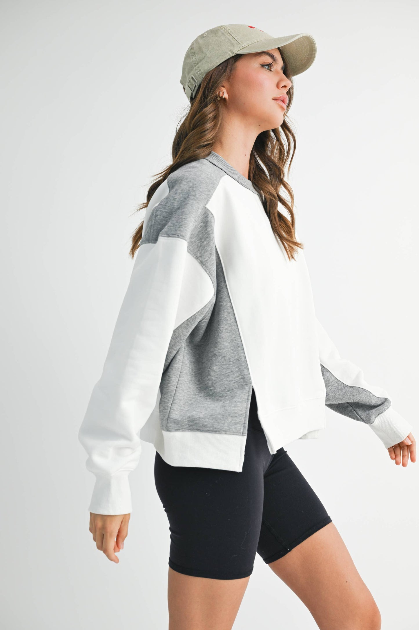 Colorblock Terry Pullover Sweatshirt