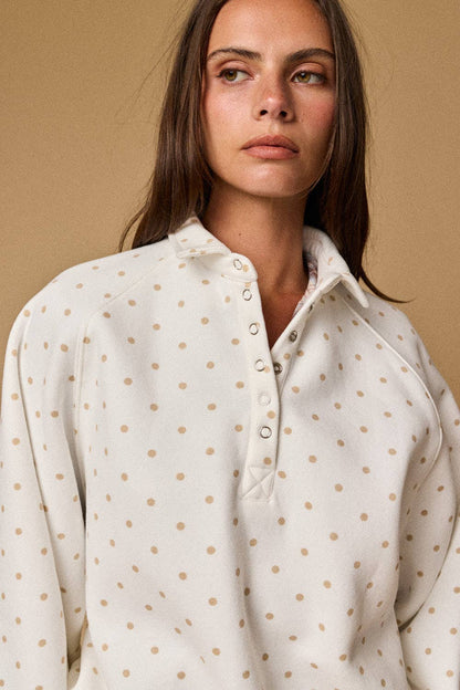 Addison Polka Dot Snap Button Pullover