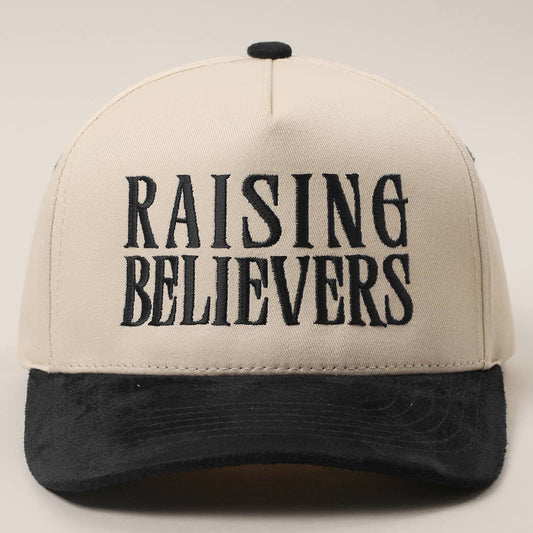 RAISING BELIEVERS Suede Two-Tone Trucker Hat