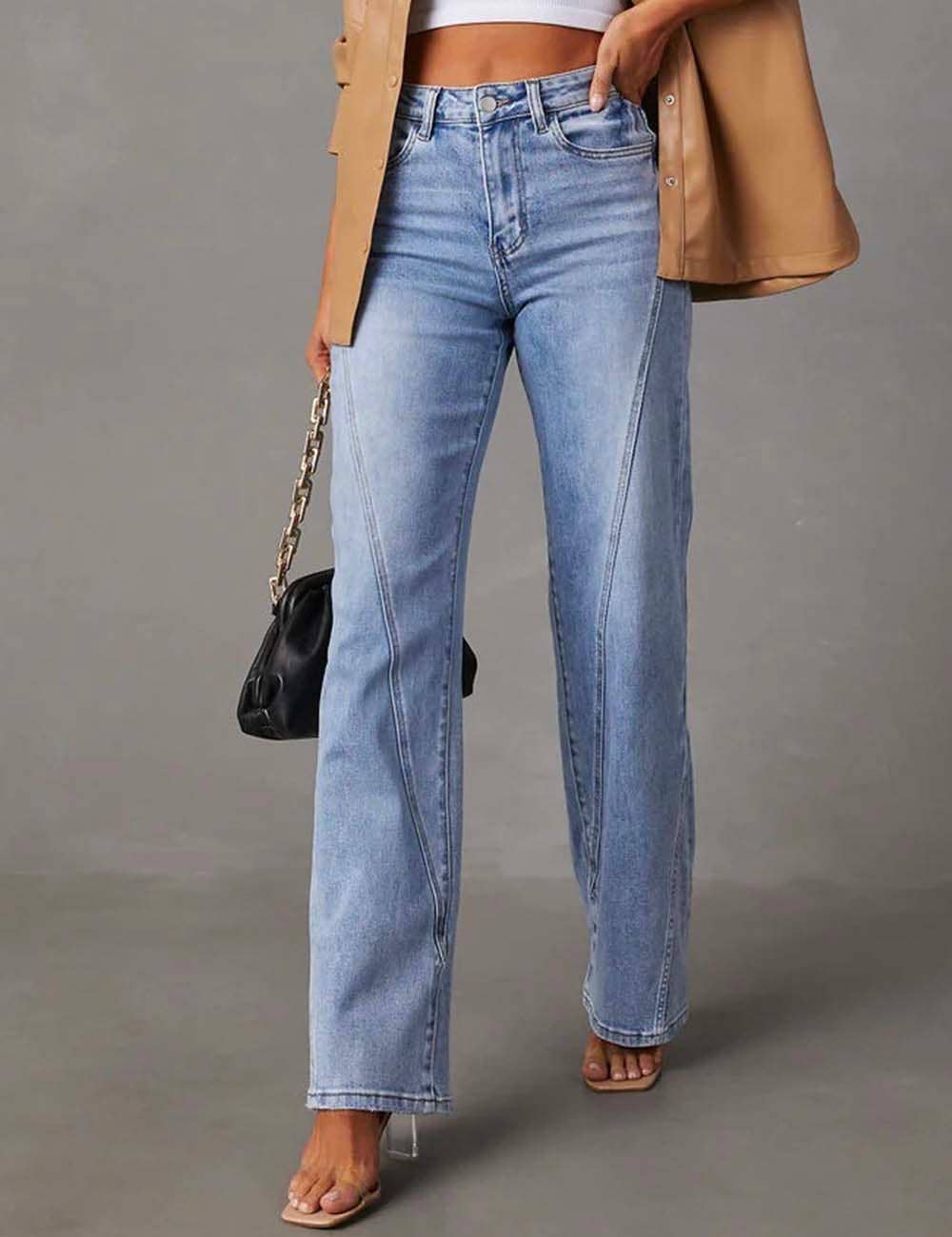 Ladie Straight Leg Denim Pants