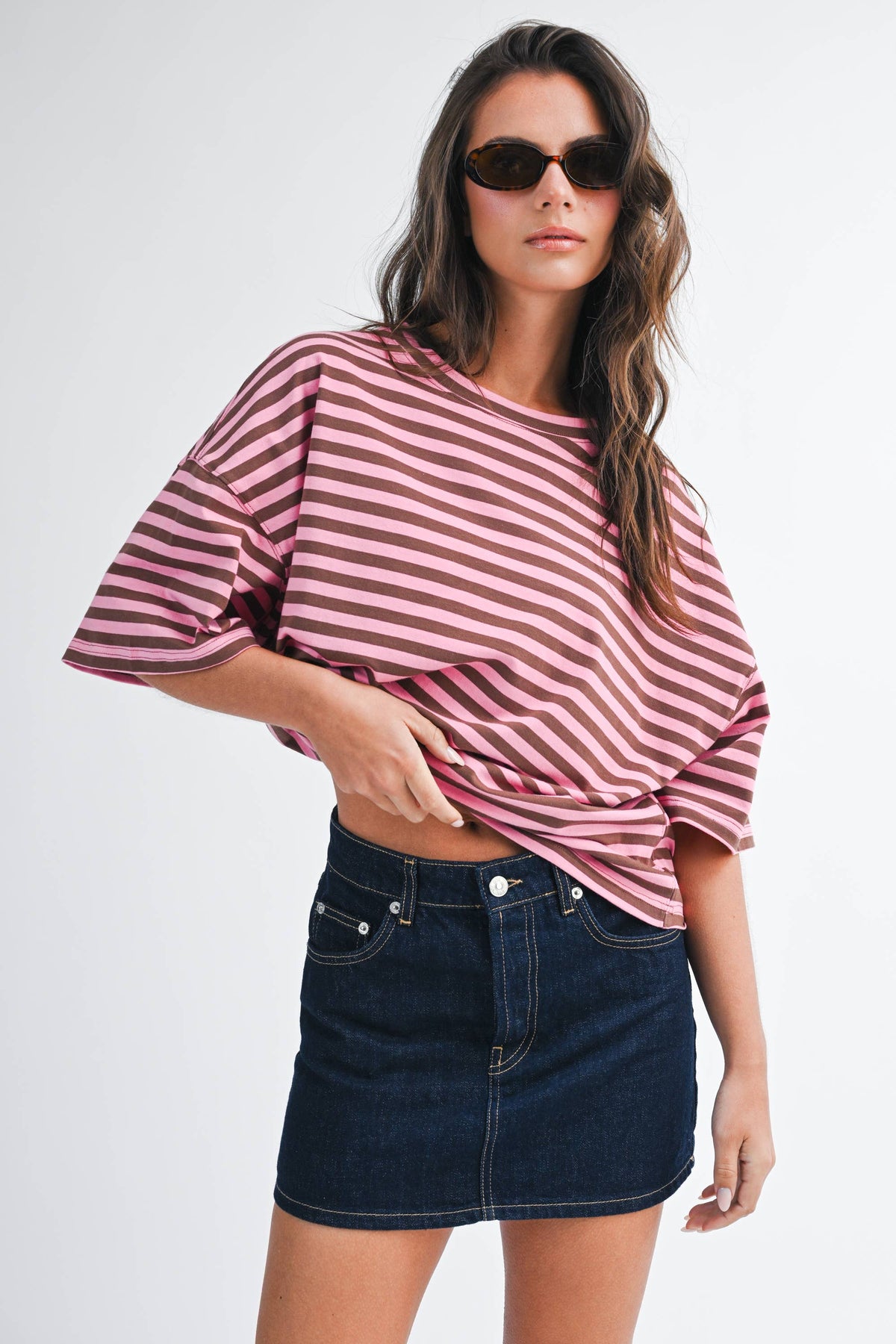 Molly Oversized Stripe Boyfriend Tee