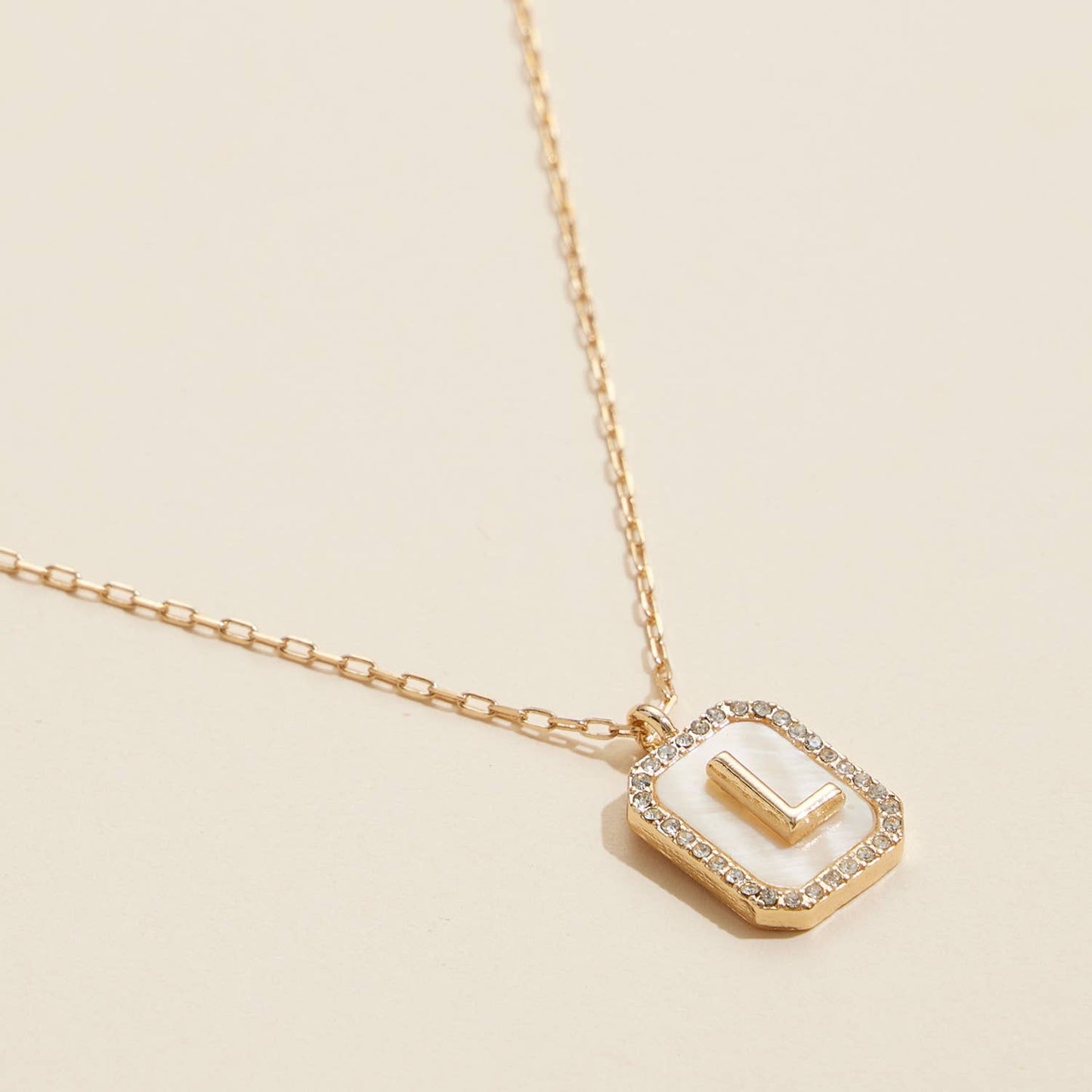 Initial Shell Charm Necklace Assorted