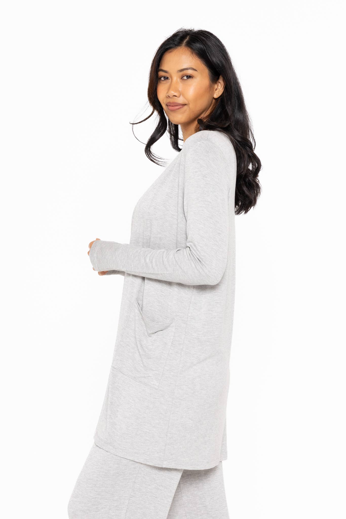 Lounge Open-Front Terry Cardigan