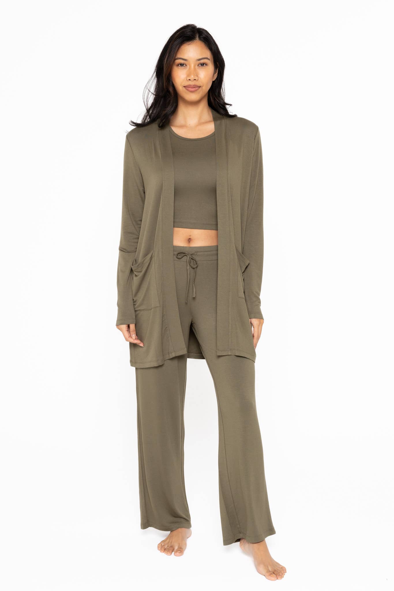 Lounge Open-Front Terry Cardigan