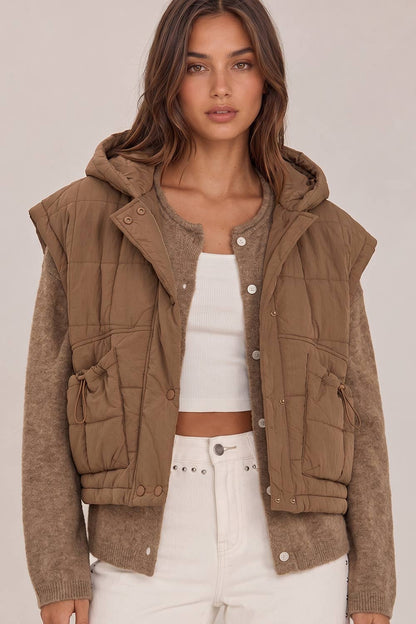 Quilted Hooded Puffer Vest