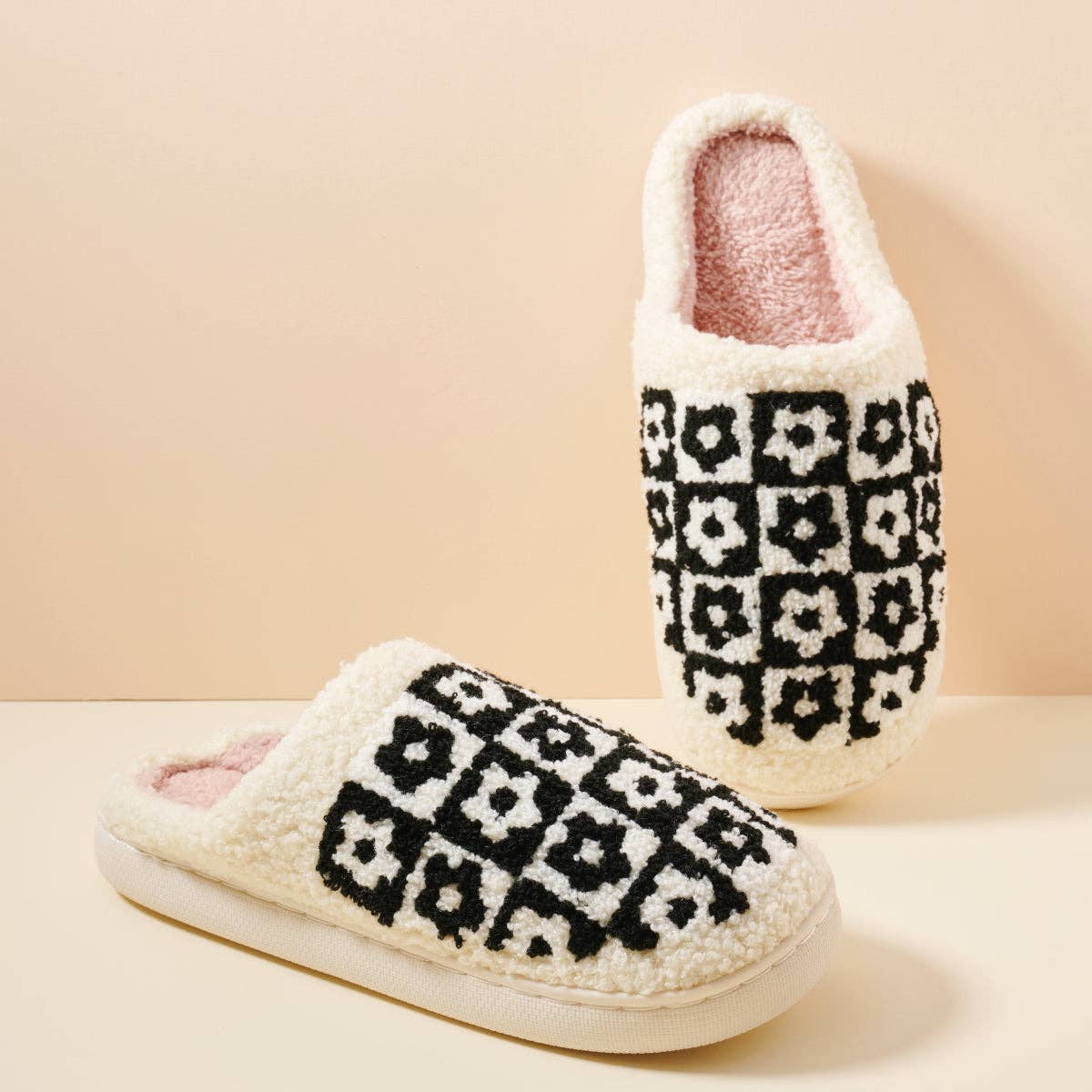 Stylish Flower Color-Block Home Slippers