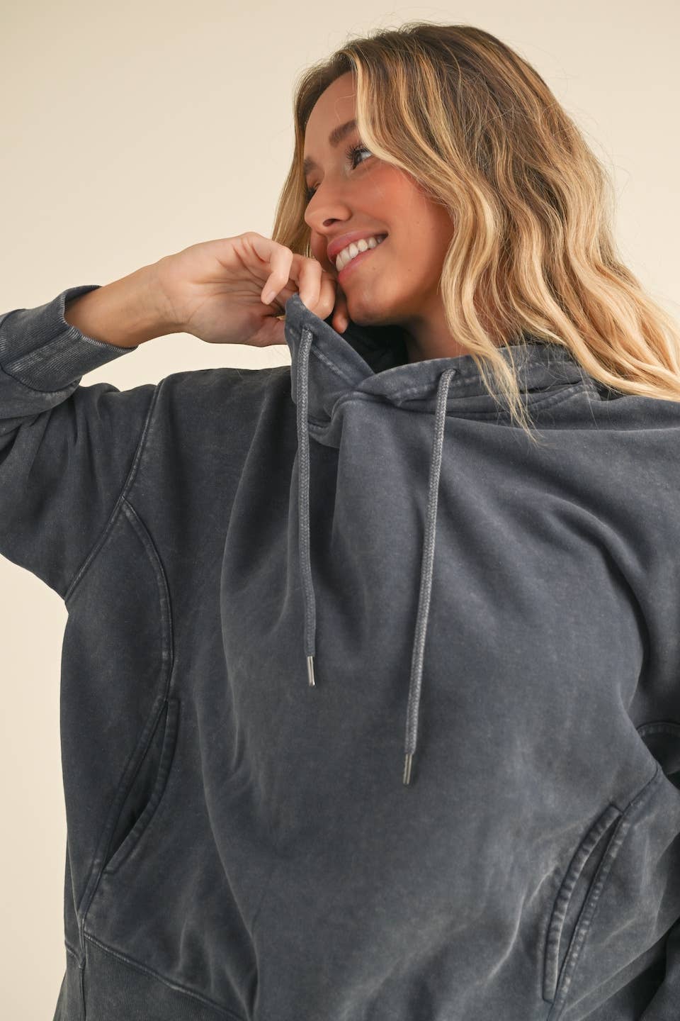 Mineral Wash Oversized Pullover Hoodie