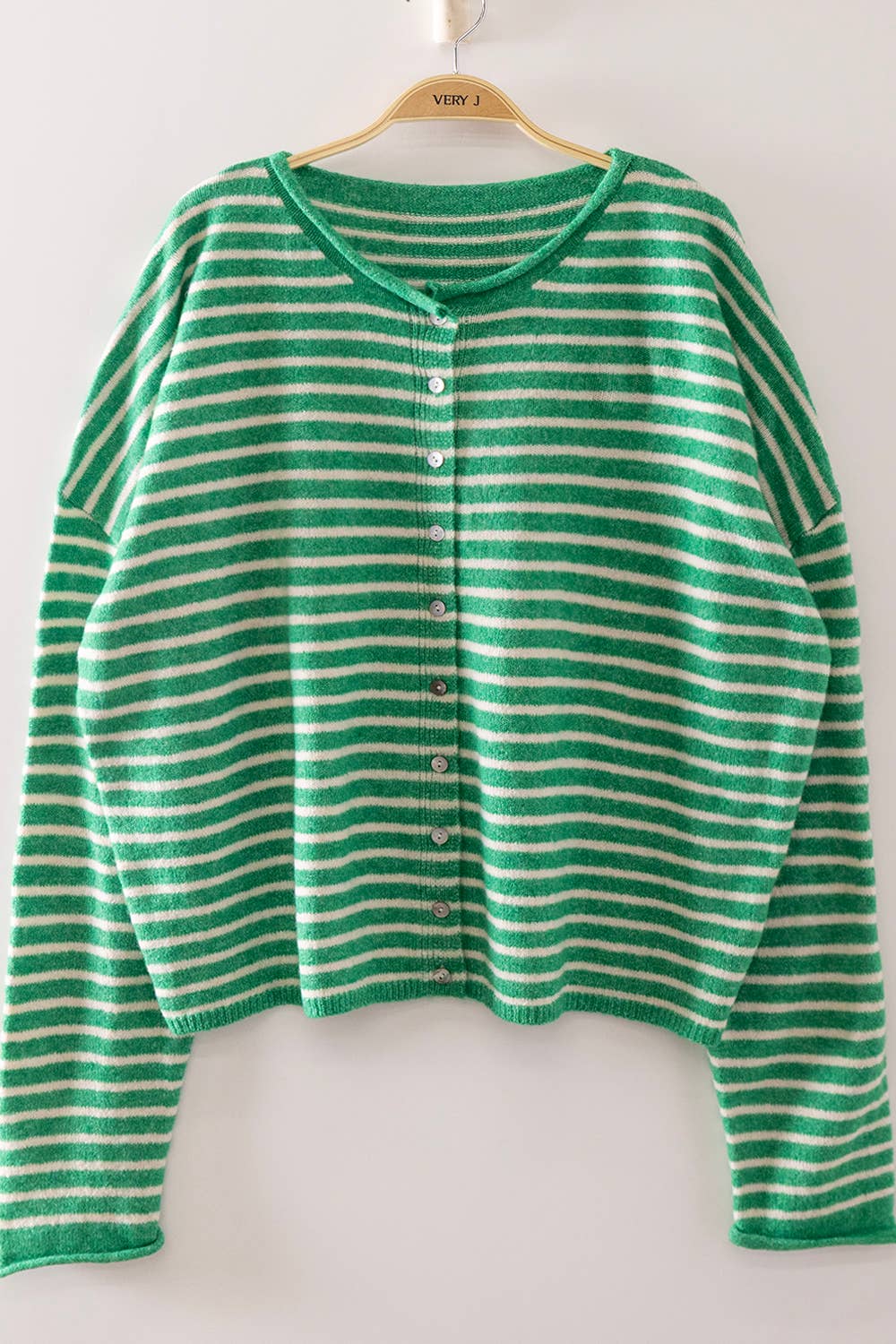 Becky Button Stripe Sweater