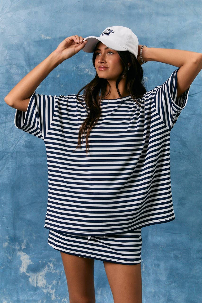 Short Sleeve Oversized Striped T-Shirt