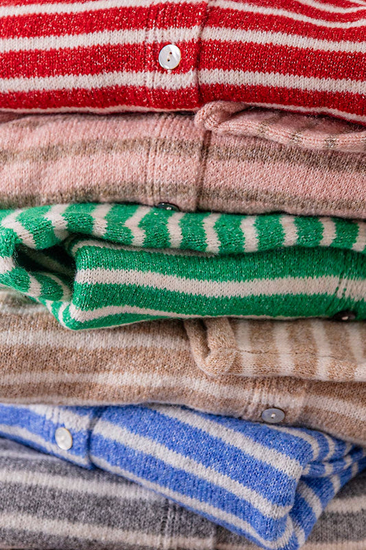 Becky Button Stripe Sweater