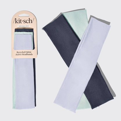 Recycled Fabric Active Headbands 3pc Set