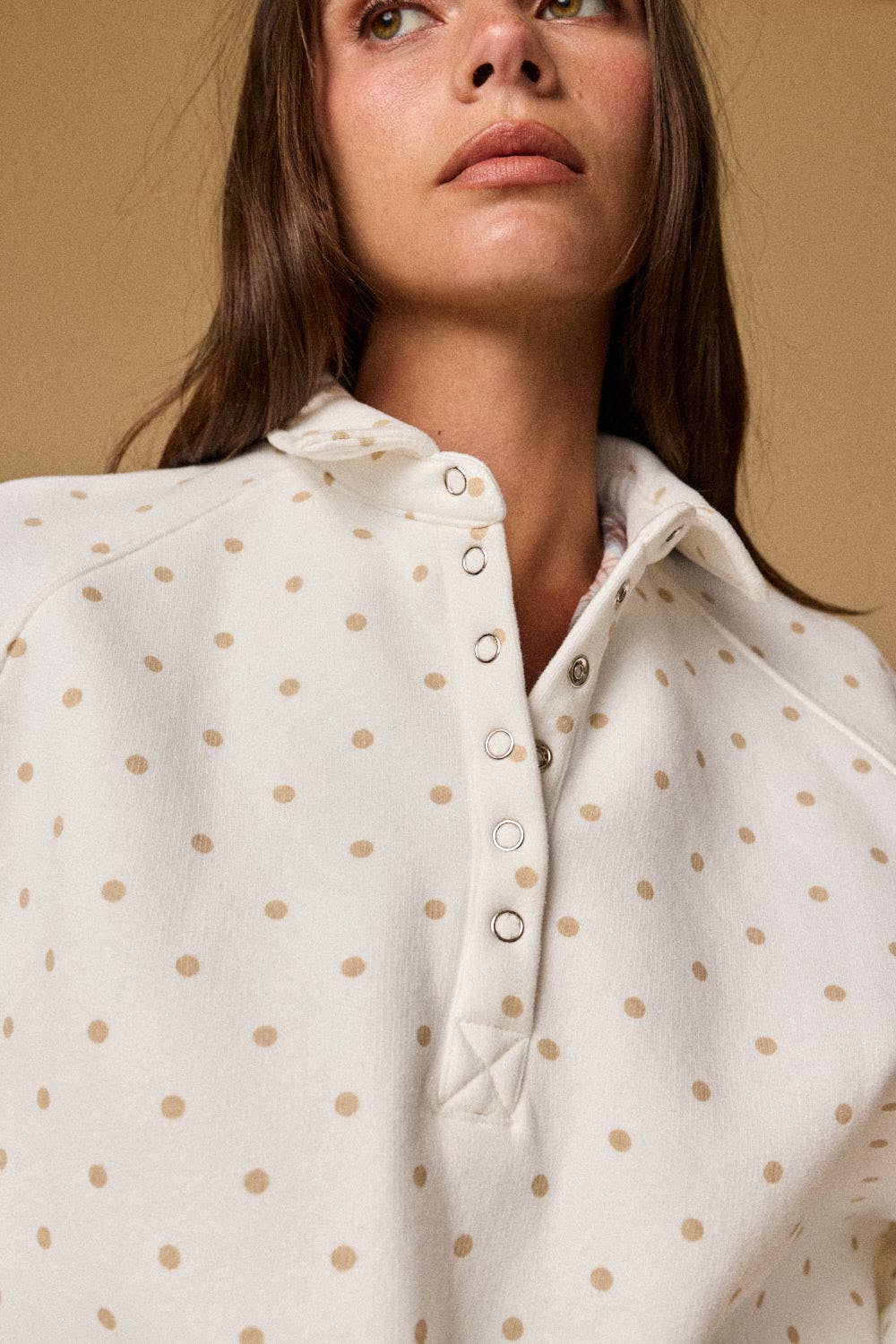 Addison Polka Dot Snap Button Pullover