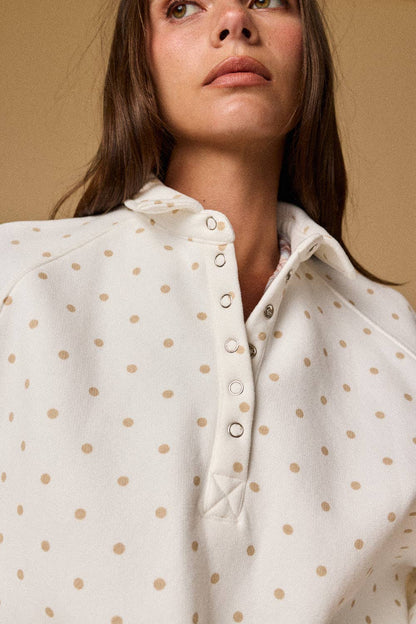 Addison Polka Dot Snap Button Pullover