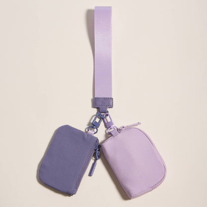 Dual Color Coin Purse Key Chain Wristlet