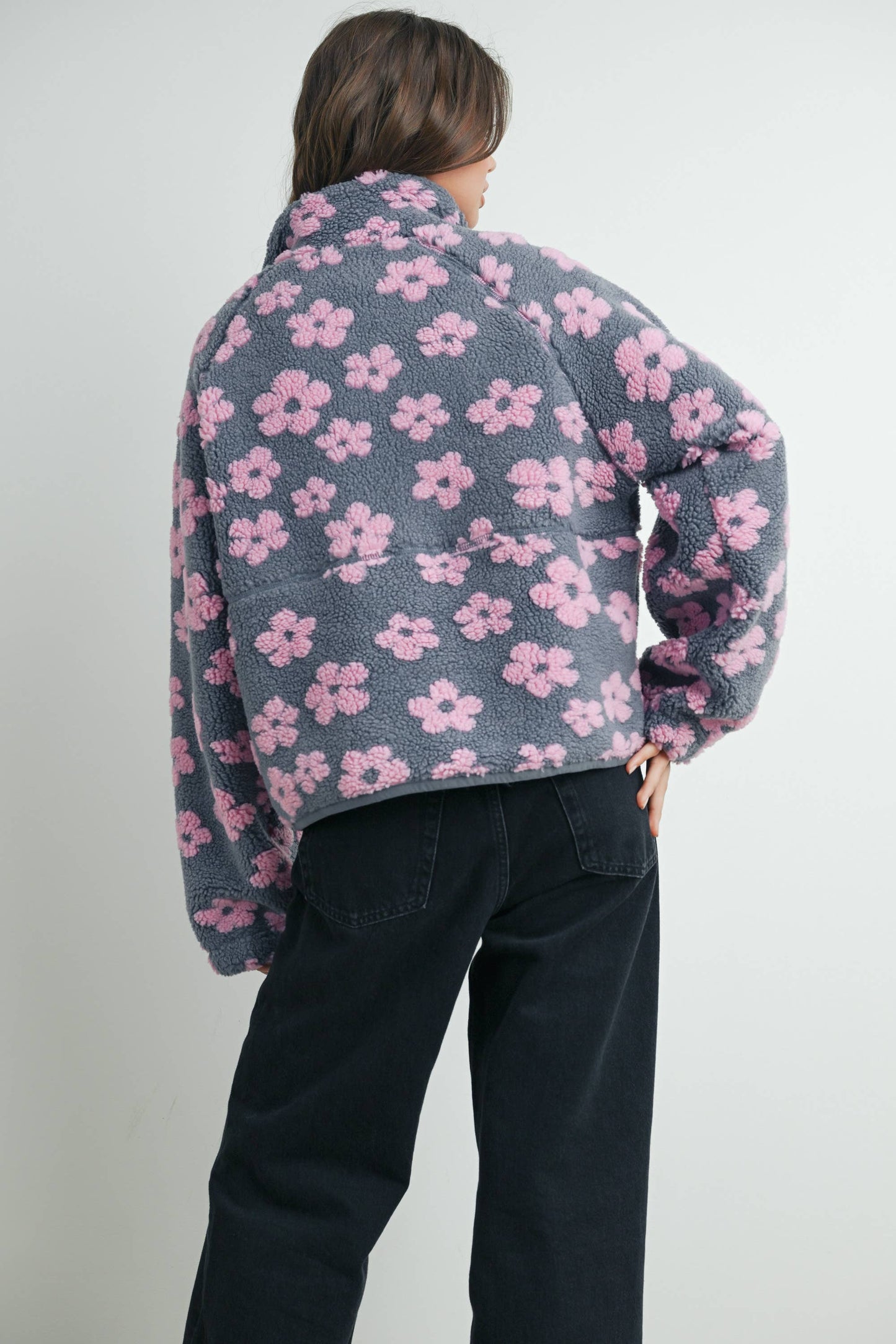 Daisy Flower Pattern Fleece Sherpa