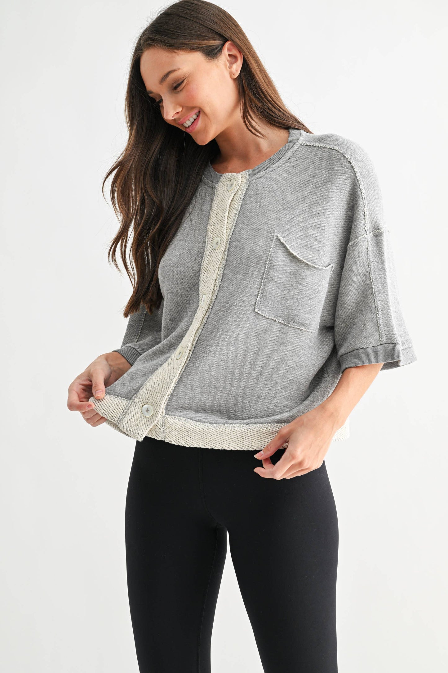 Driftwood Raw Edge Cardigan