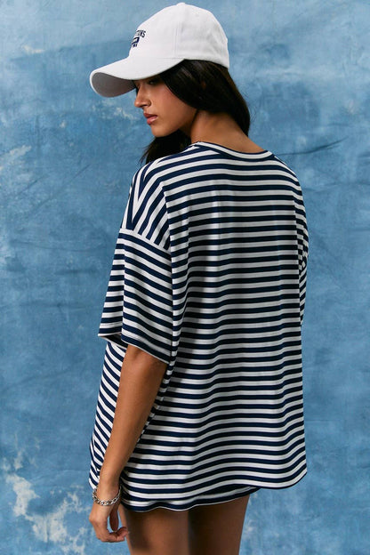 Short Sleeve Oversized Striped T-Shirt