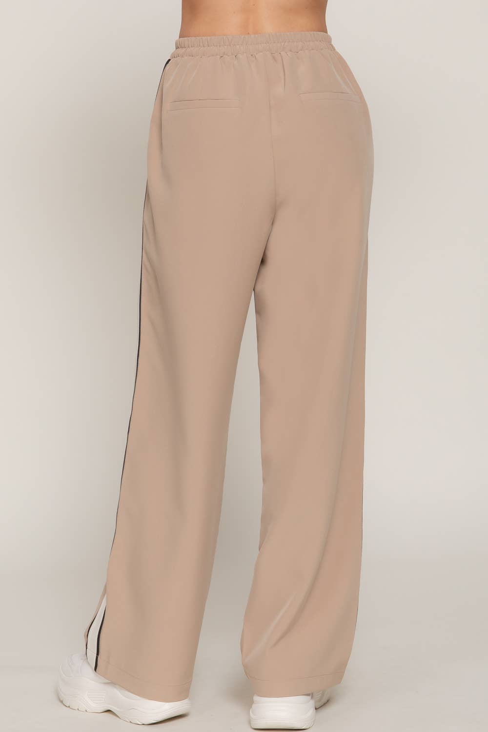 Side Stripe Straight Long Woven Pants