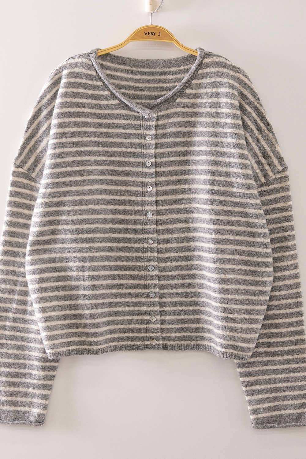 Becky Button Stripe Sweater