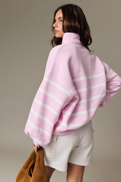 Addison Striped Snap Button Pullover