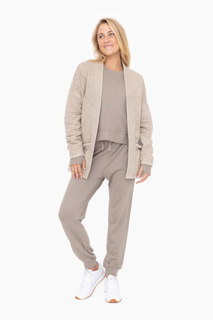 Quilted Mineral Washed Wrap Jacket