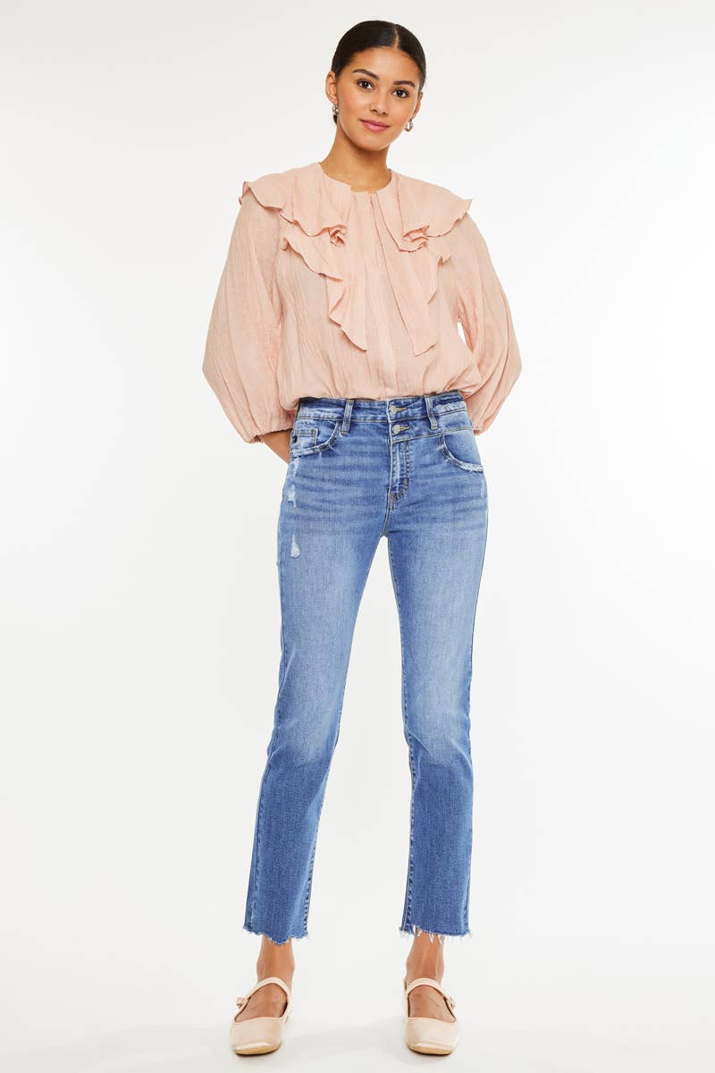 High Rise Slim Straight Jeans