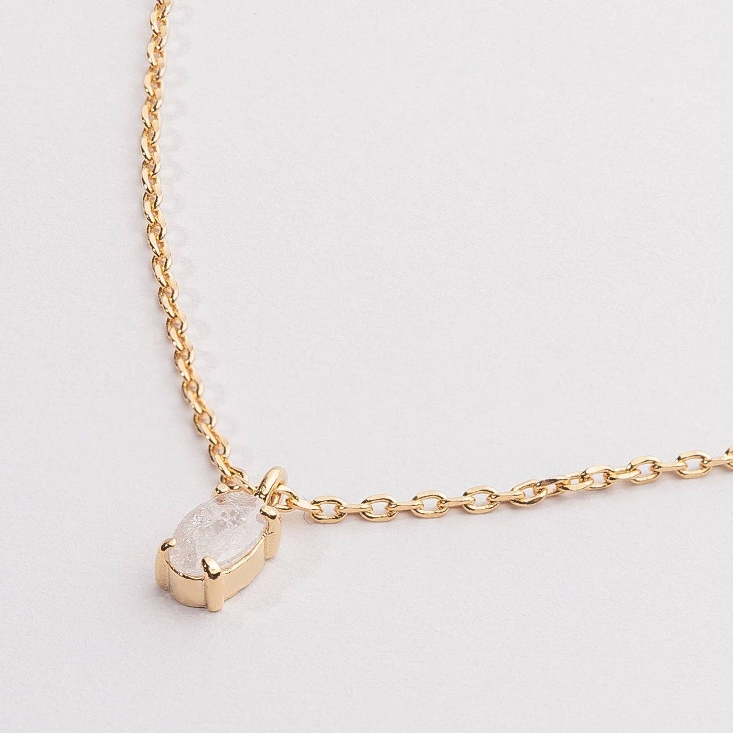 Necklace with Natural Stone Prong Pendant