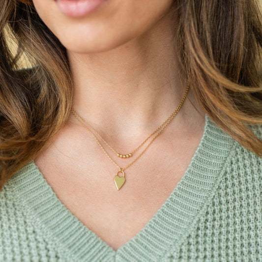 Sale - Simple Layered Heart Necklace