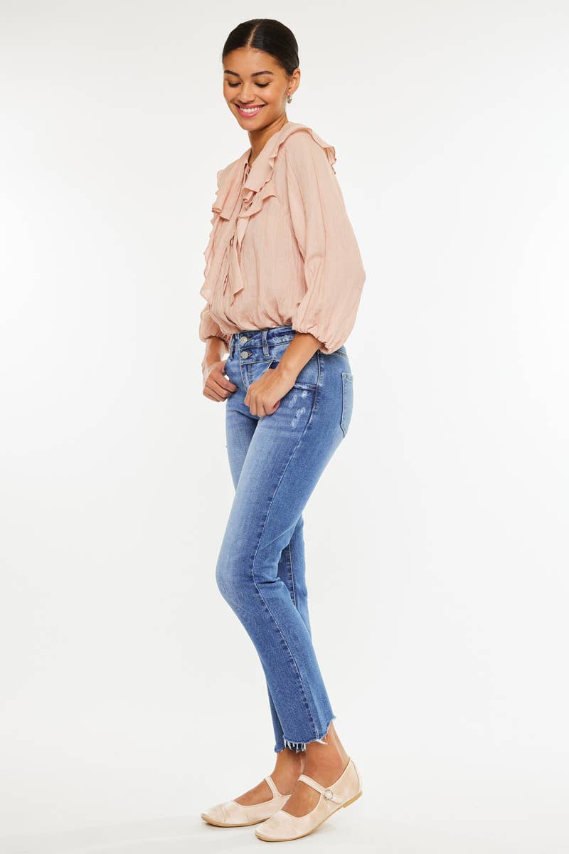High Rise Slim Straight Jeans