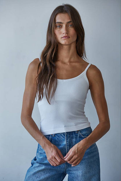 Seamless Ribbed Tank with Inner Padded Lining