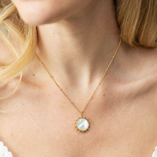 Water Resistant Pendant with Shell Center