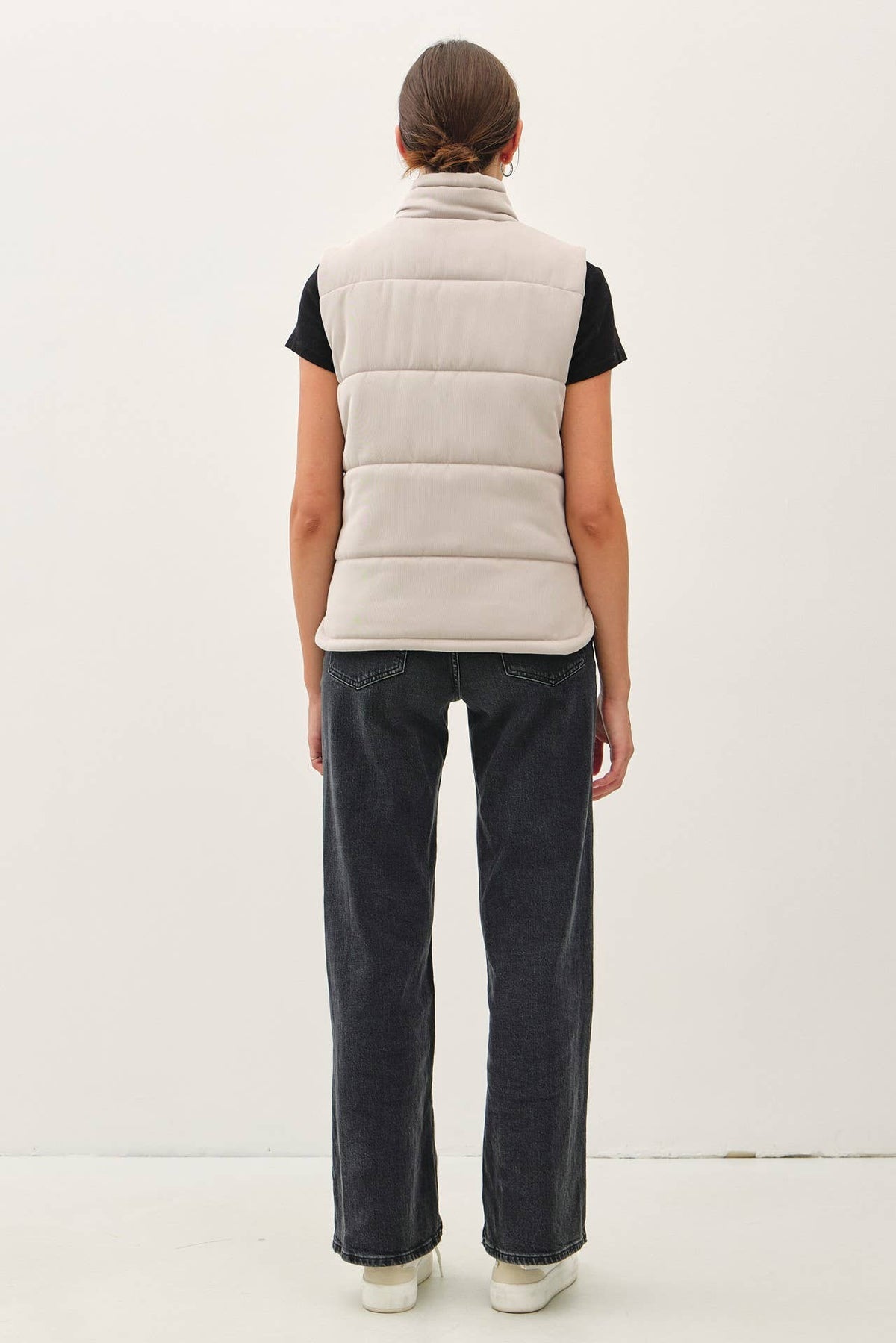 Suede-Like Puffer Vest