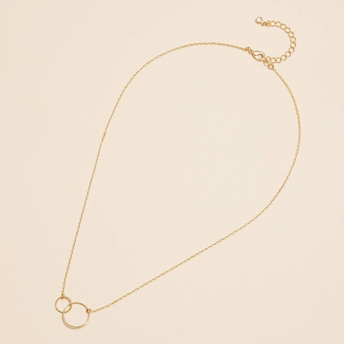 Double Large Interlocking Circle Necklace