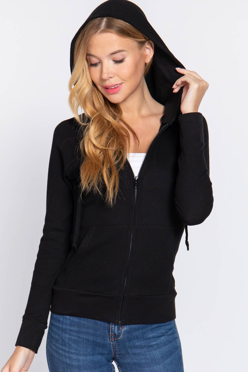 Long Sleeve Hoodie with Kangaroo Pocket Thermal Jacket