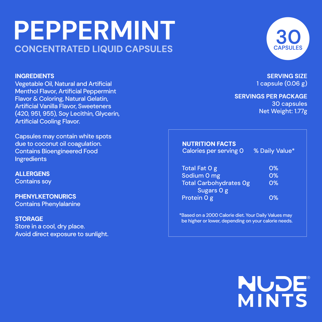 NUDE Mints - Dual Action Liquid Mint Capsules