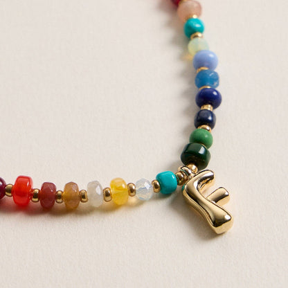 Vibrant Beaded Necklaces with Gold Initial Charm