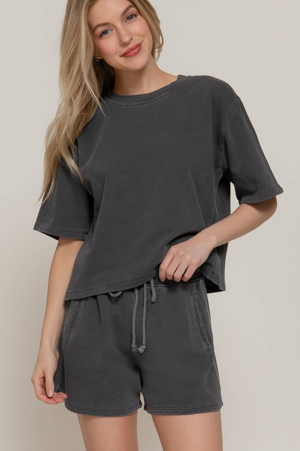 Garment Washed Terry Shorts