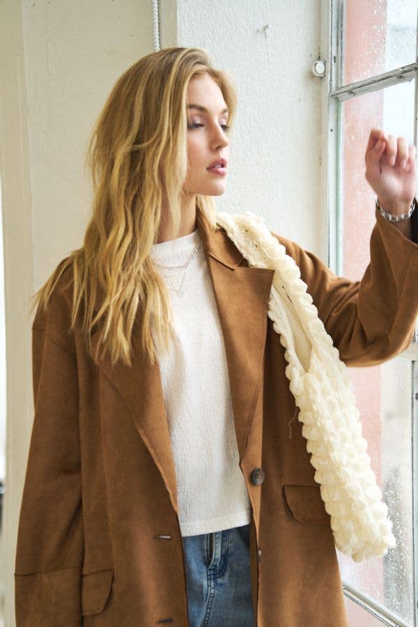 SOLID BUTTON DOWN SIDE POCKETS LOOSE FIT COAT