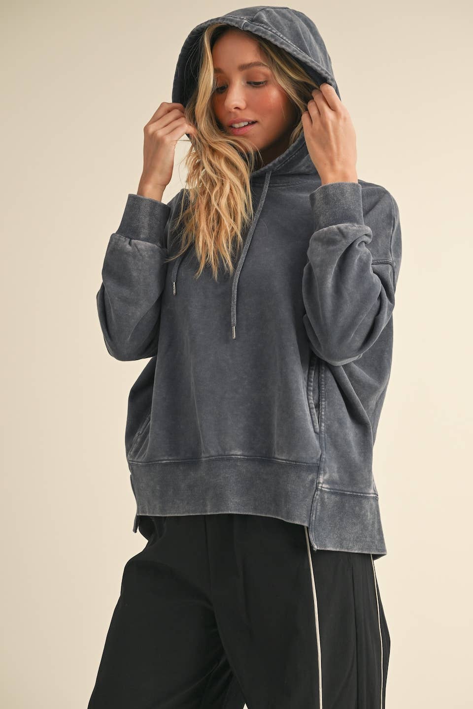 Mineral Wash Oversized Pullover Hoodie