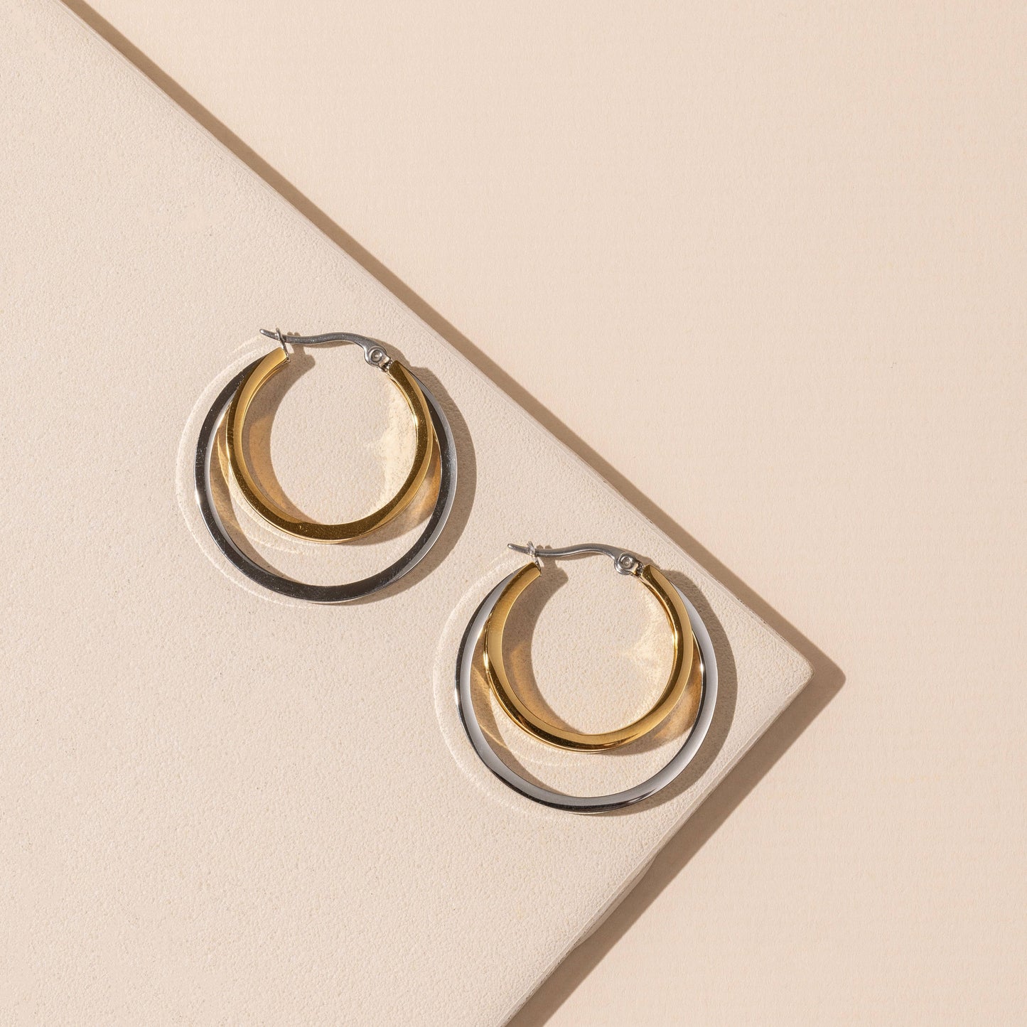 Tri Layered Hoop Earrings