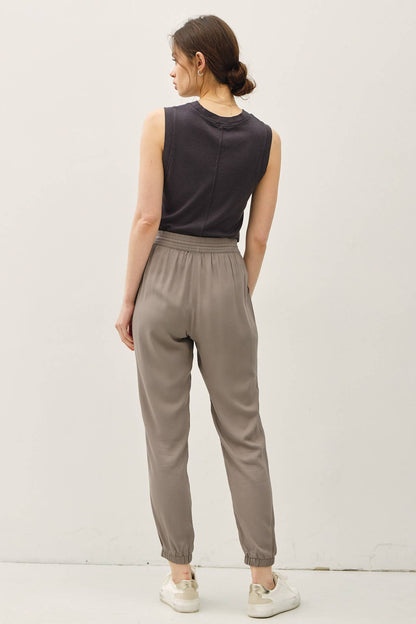 High Rise Elastic Drawstring Jogger Pants