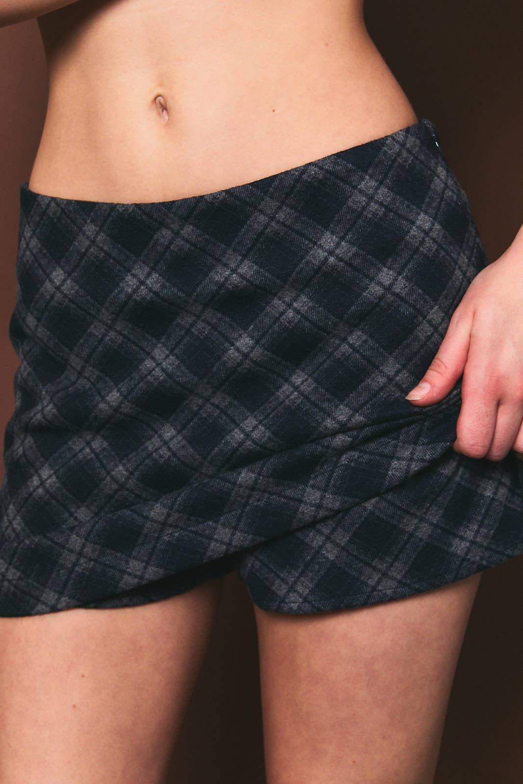 Mid Waisted Check Mini Skort